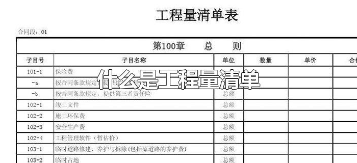 什么是工程量清单