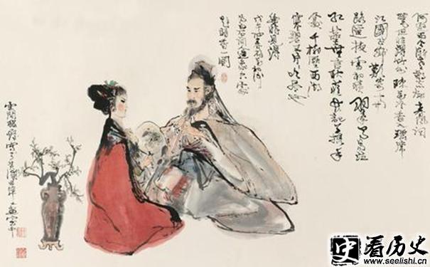 姜夔小红画作