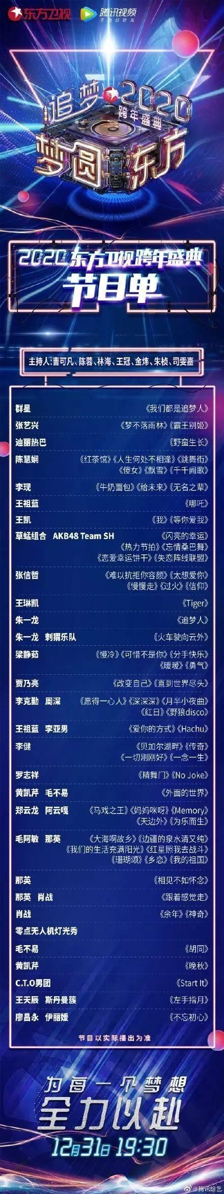 各个卫视跨年晚会在哪里看（各大卫视跨年晚会最全节目单出炉）(4)