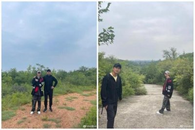 ​鹿晗晒与邓超秋游合照画风清奇 网友调侃＂好粗糙＂