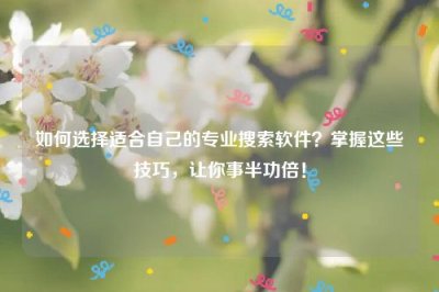 ​如何选择适合自己的专业搜索软件？掌握这些技巧，让你事半功倍！