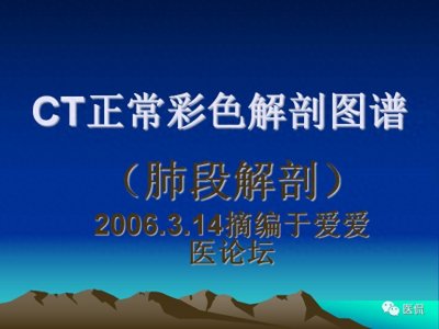​肺部CT正常彩色解剖图谱 医学影像精品PPT