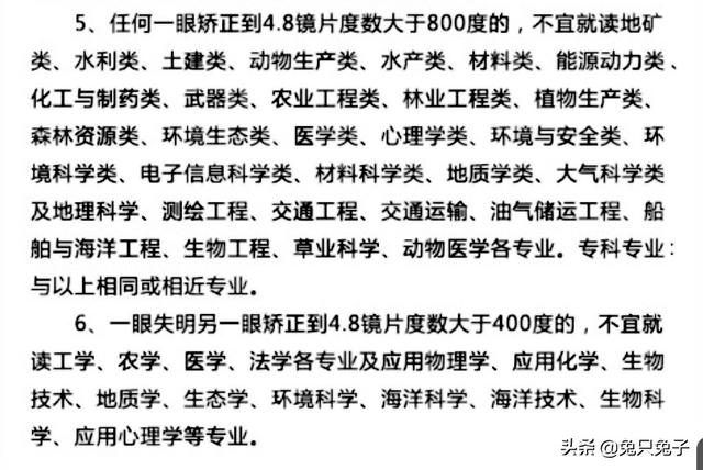 高考体检受限1和2哪些专业不能报（高考体检结果报考专业建议）(6)