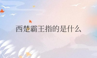 ​西楚霸王指的是什么历史人物